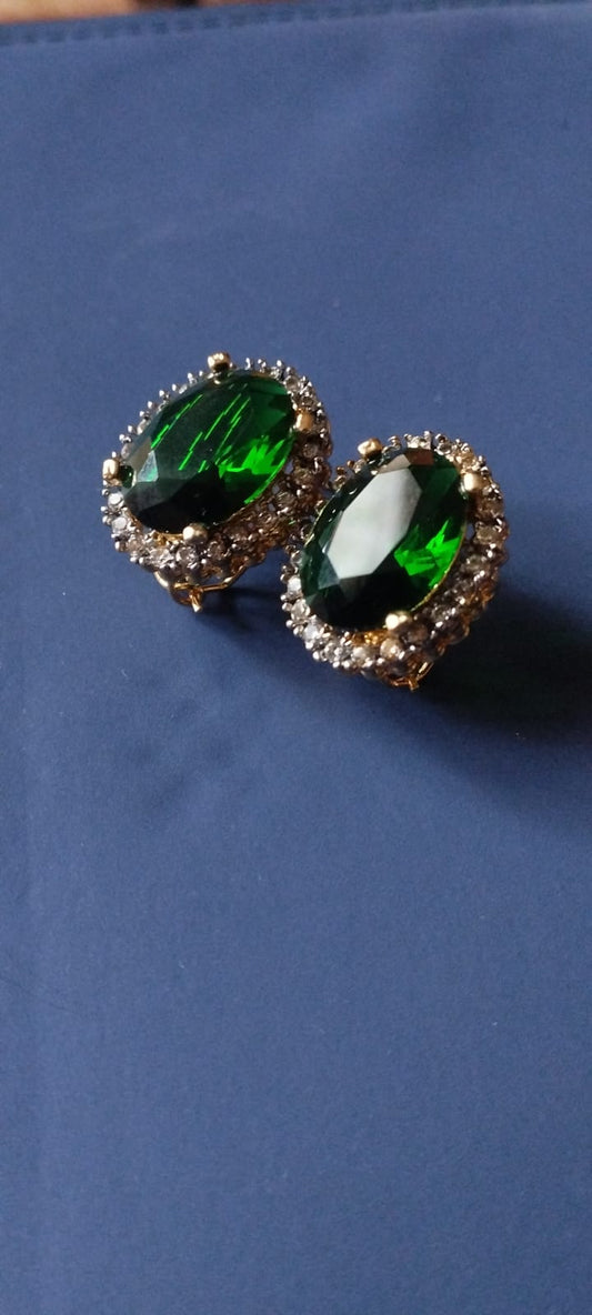 Emerald Amelia Stud Earrings – Elegant & Timeless Sparkle